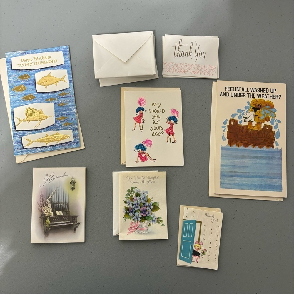 Vintage Greeting Cards Some Hallmark Made in USA Thank You Appreciation Birthday